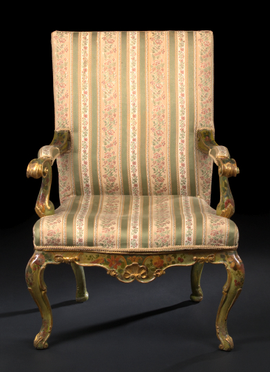 Italian Polychromed Fauteuil, 