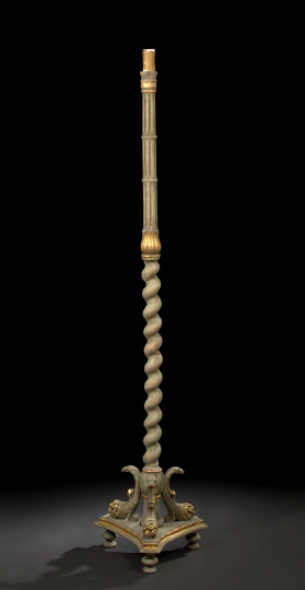 Italian Polychromed Torchere,  late