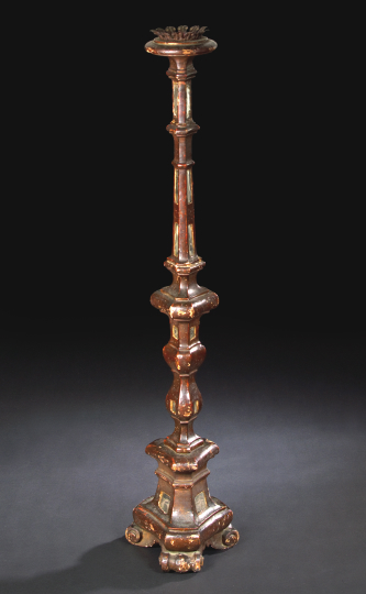 Italian Polychromed Wood Pricket