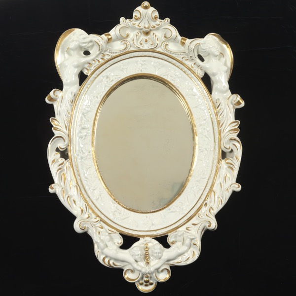 ITALIAN PORCELAIN MIRROR 26 ¼" x 18