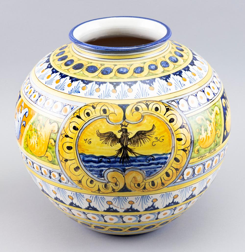 ITALIAN POTTERY CACHEPOT ITALY,