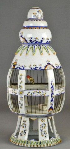 Italian Pottery & Iron Mounted Bird