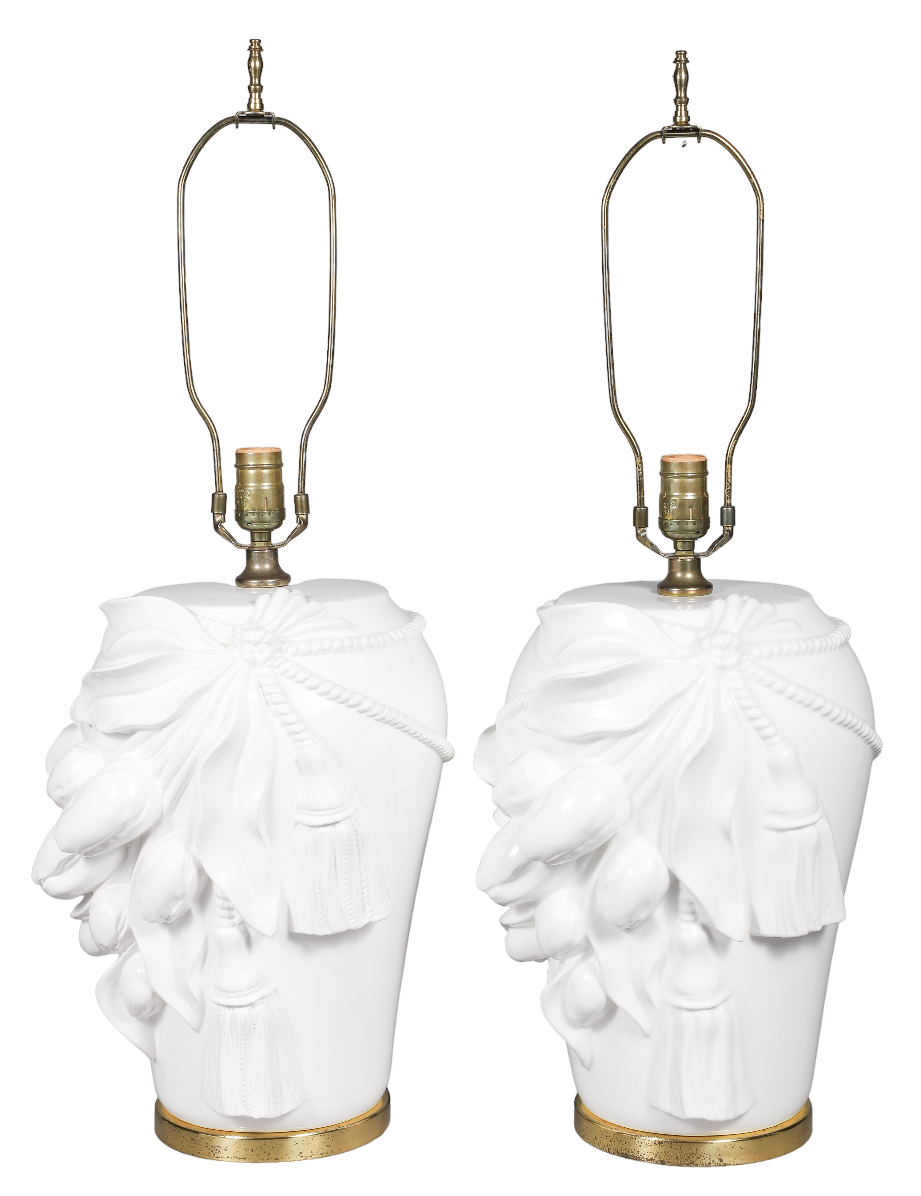 Italian pottery tulip and tassel