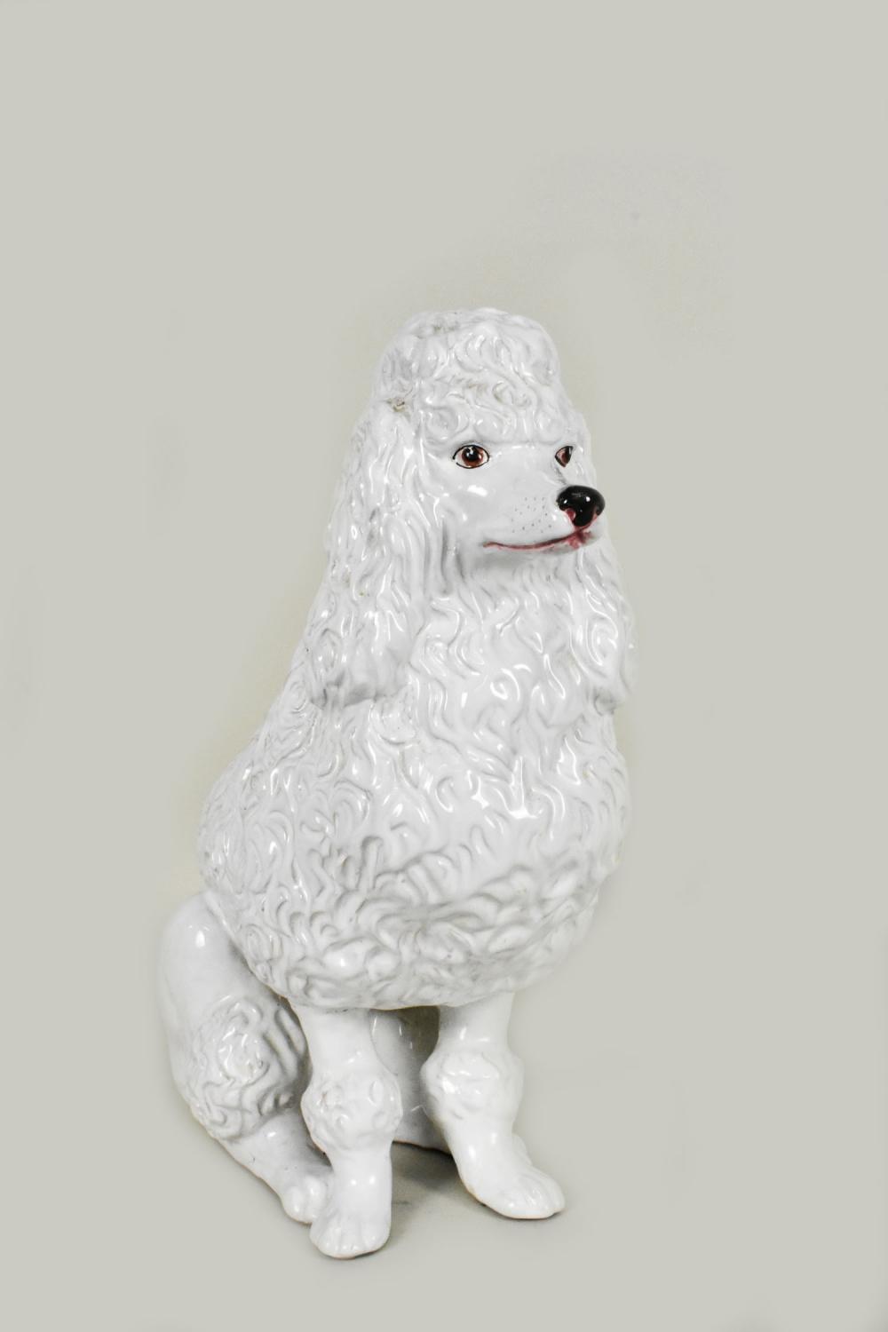 ITALIAN POTTERY WHITE GLAZED SEATED