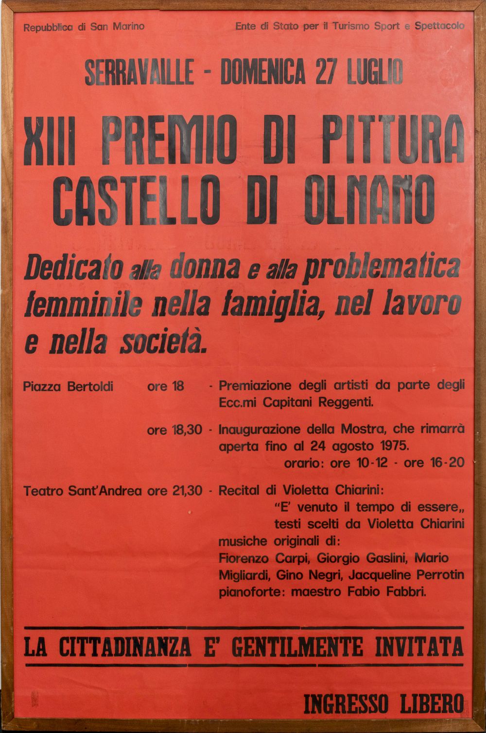 ITALIAN "PREMIO DI PITTURA" POSTER,