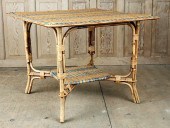 ITALIAN RATTAN BLUE ACCENTED P