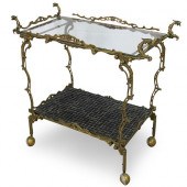 ITALIAN REGENCY BRASS BAR CART