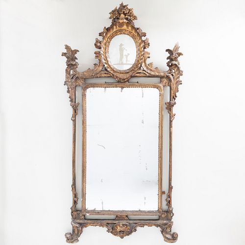 ITALIAN ROCOCO GILTWOOD MIRROR6 ft.
