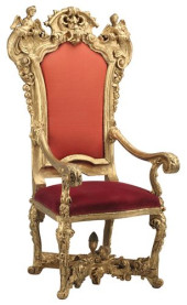 ITALIAN ROCOCO GILTWOOD THRONE