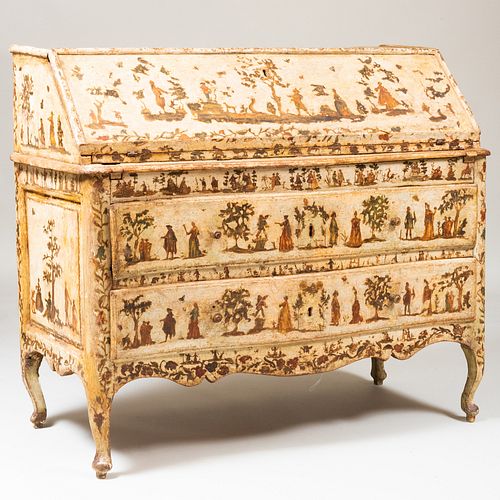 ITALIAN ROCOCO PAINTED AND LACCA