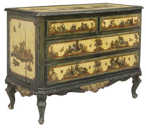 ITALIAN ROCOCO POLYCHROME-PAINTED