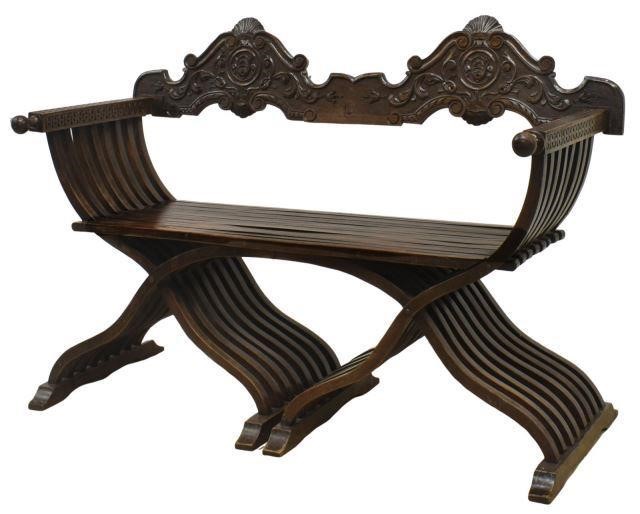 ITALIAN SAVONAROLA CARVED WALNUT