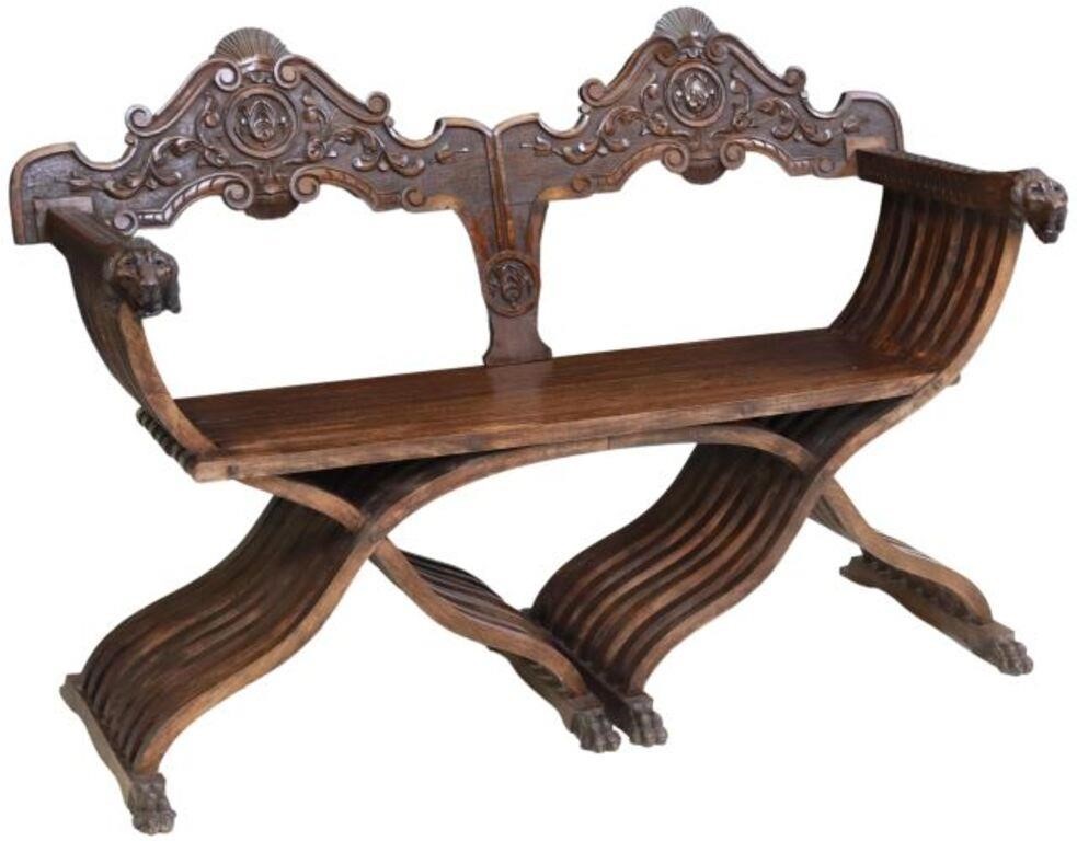 ITALIAN SAVONAROLA DOUBLE CHAIR