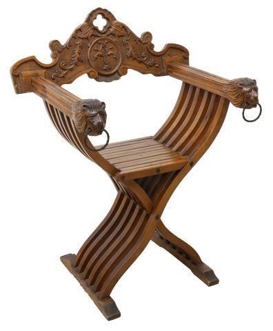 ITALIAN SAVONAROLA LION MASK WALNUT