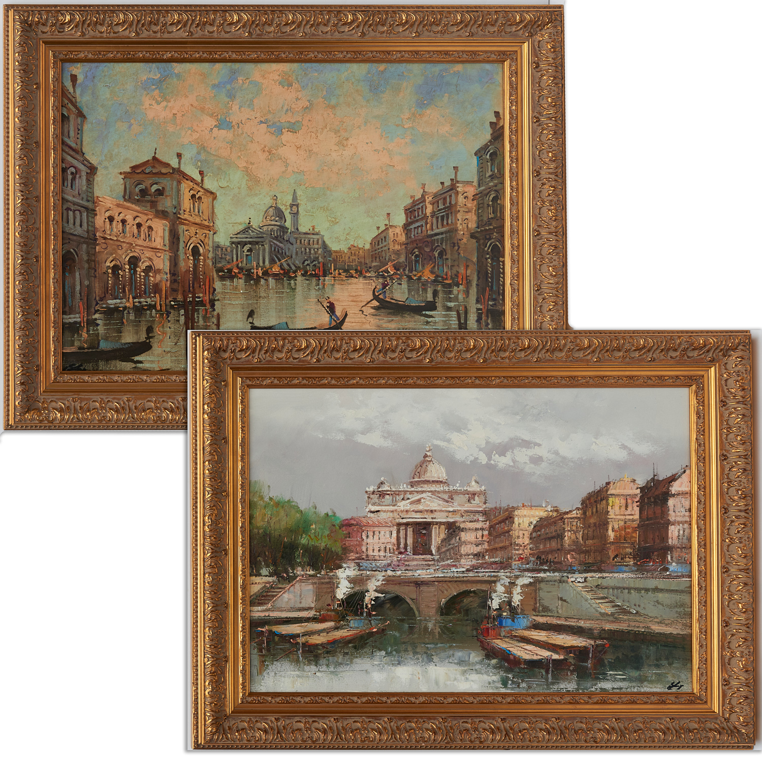 ITALIAN SCHOOL, (2) PAINTINGS