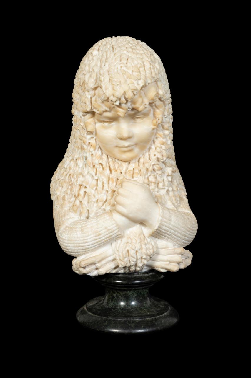 ITALIAN SCHOOL ALABASTER BUST OF