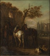 ITALIAN SCHOOL, HORSES & GOATS