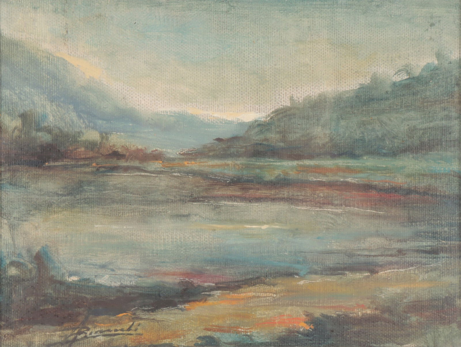 ITALIAN SCHOOL - LAKE AND MOUNTAINS