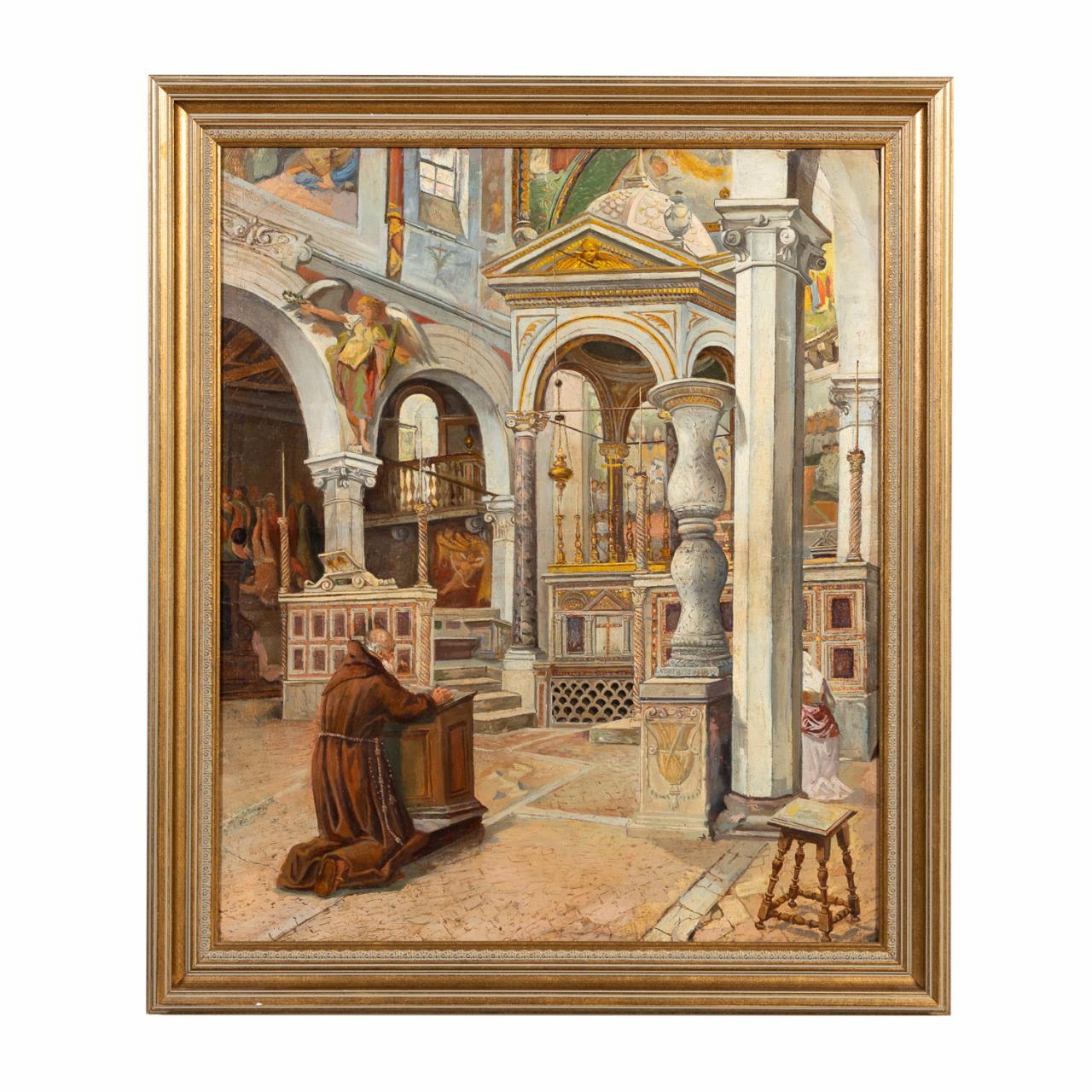 ITALIAN SCHOOL, MONK IN CHURCH