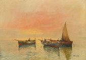ITALIAN SCHOOL PAINTING FISHIN
