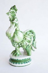 ITALIAN SCULPTURED GREEN CERAM