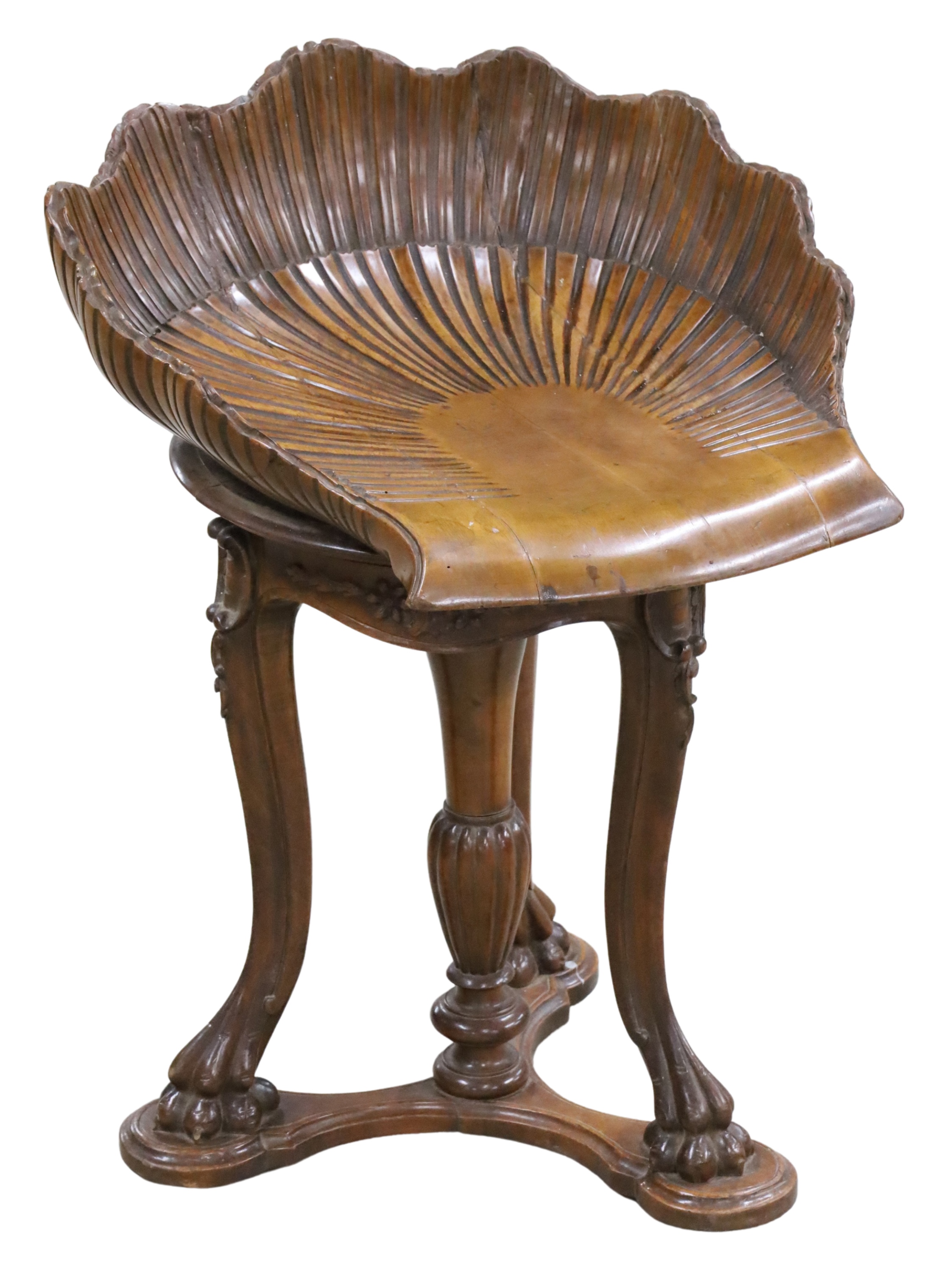 ITALIAN SHELL CARVED WALNUT