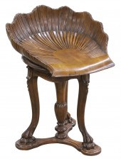 ITALIAN SHELL CARVED WALNUT SW