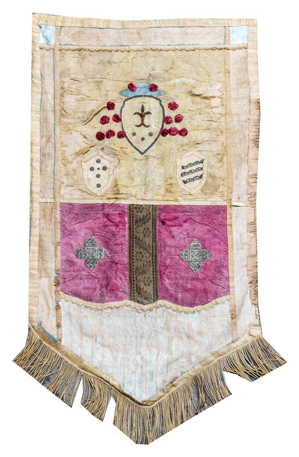 ITALIAN SILK APPLIQUED TEXTILE