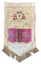 ITALIAN SILK APPLIQUED TEXTILE