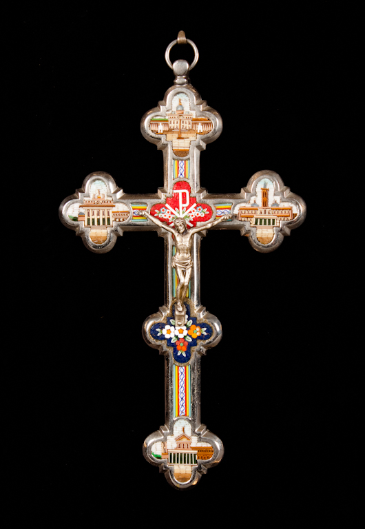 Italian silver and micro mosaic