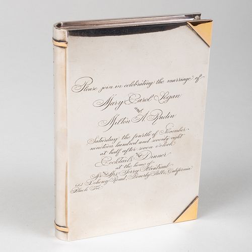 ITALIAN SILVER BOOK FORM BOX