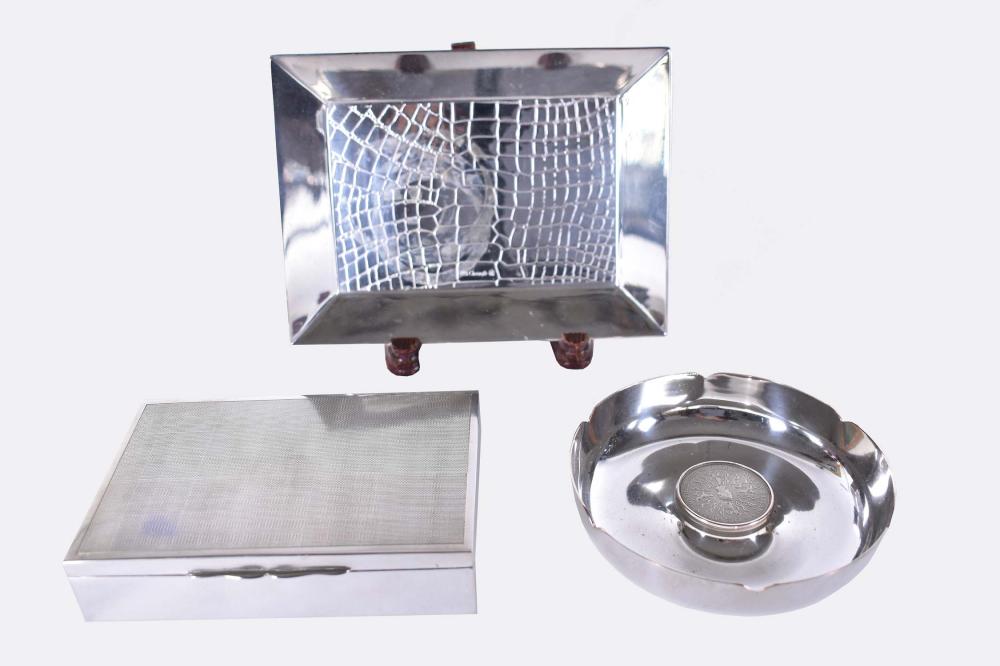 ITALIAN SILVER CIGARETTE BOX & A
