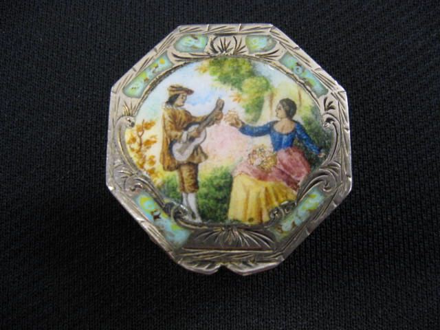 Italian Silver Enamel Compact