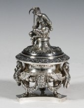 ITALIAN SILVER FIGURAL CAVIAR