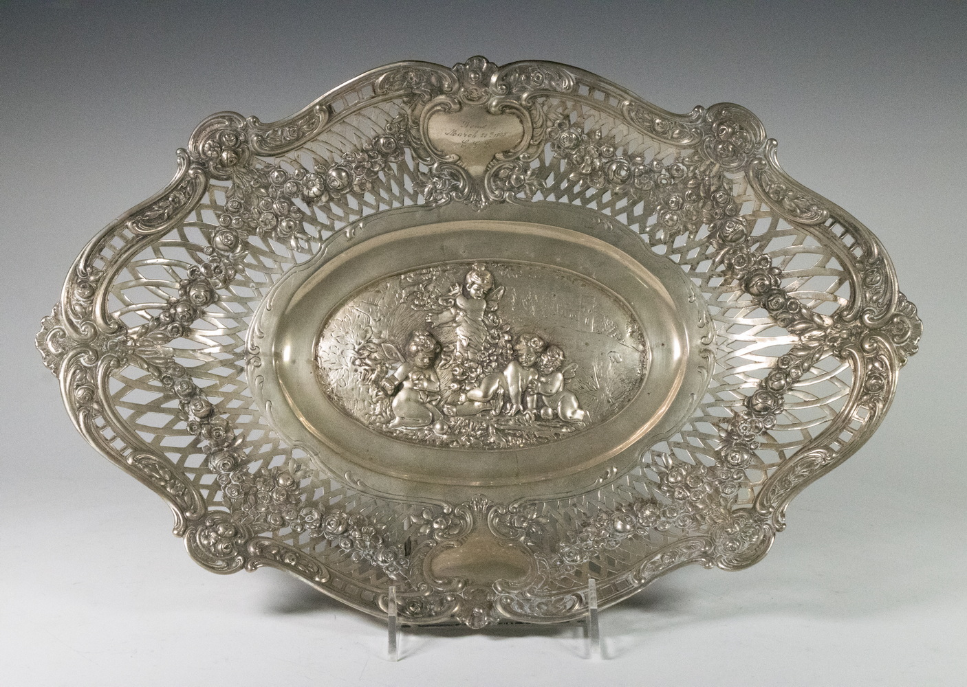 ITALIAN SILVER FOOTED BASKET