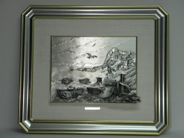 Italian silver framed relief