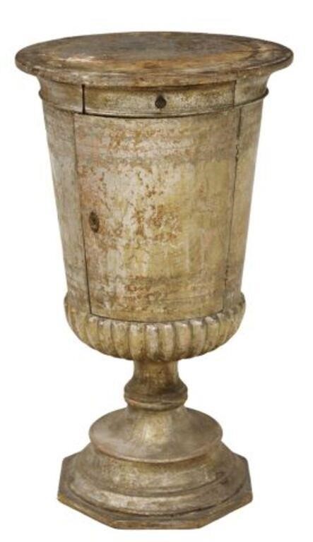 ITALIAN SILVER GILT WOOD URN-FORM