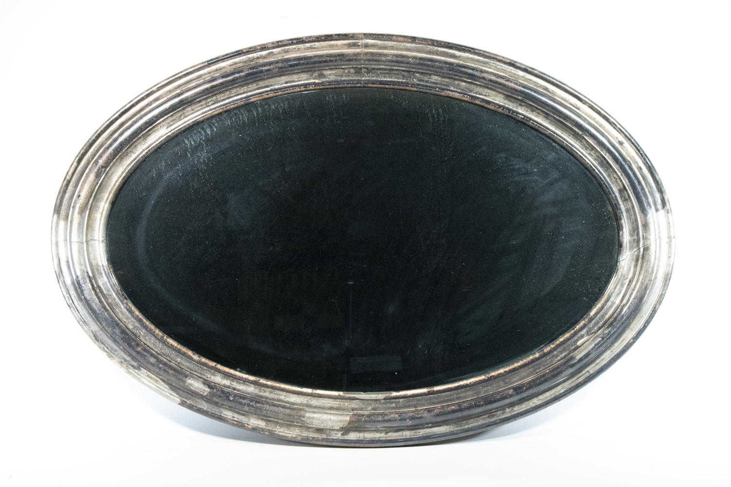 ITALIAN SILVER LEAF OVAL FRAME 19th