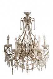 ITALIAN SIX-LIGHT GLASS CHANDE