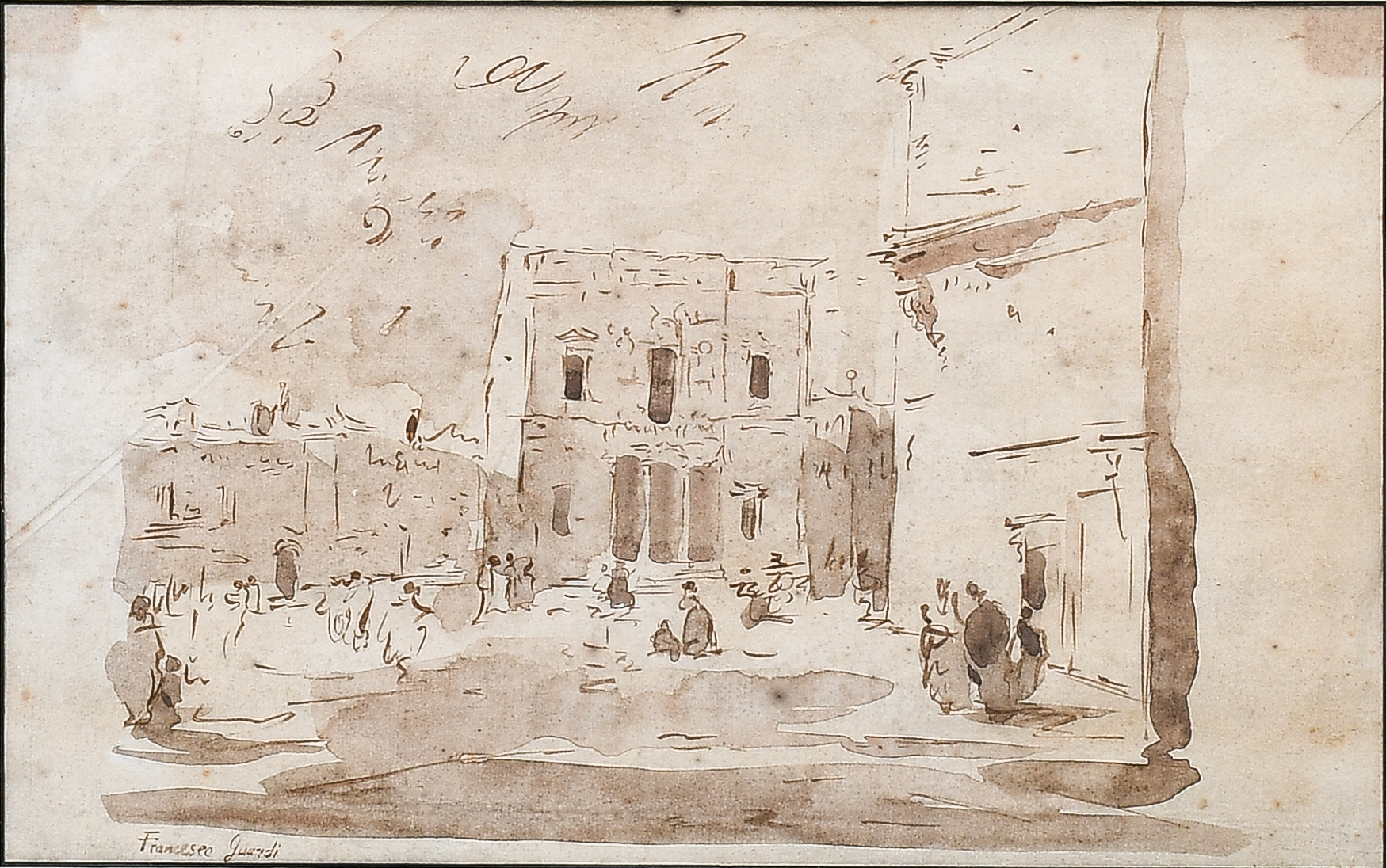 ITALIAN STREET SCENE SIGNED GUARDI: