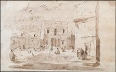 ITALIAN STREET SCENE SIGNED GU