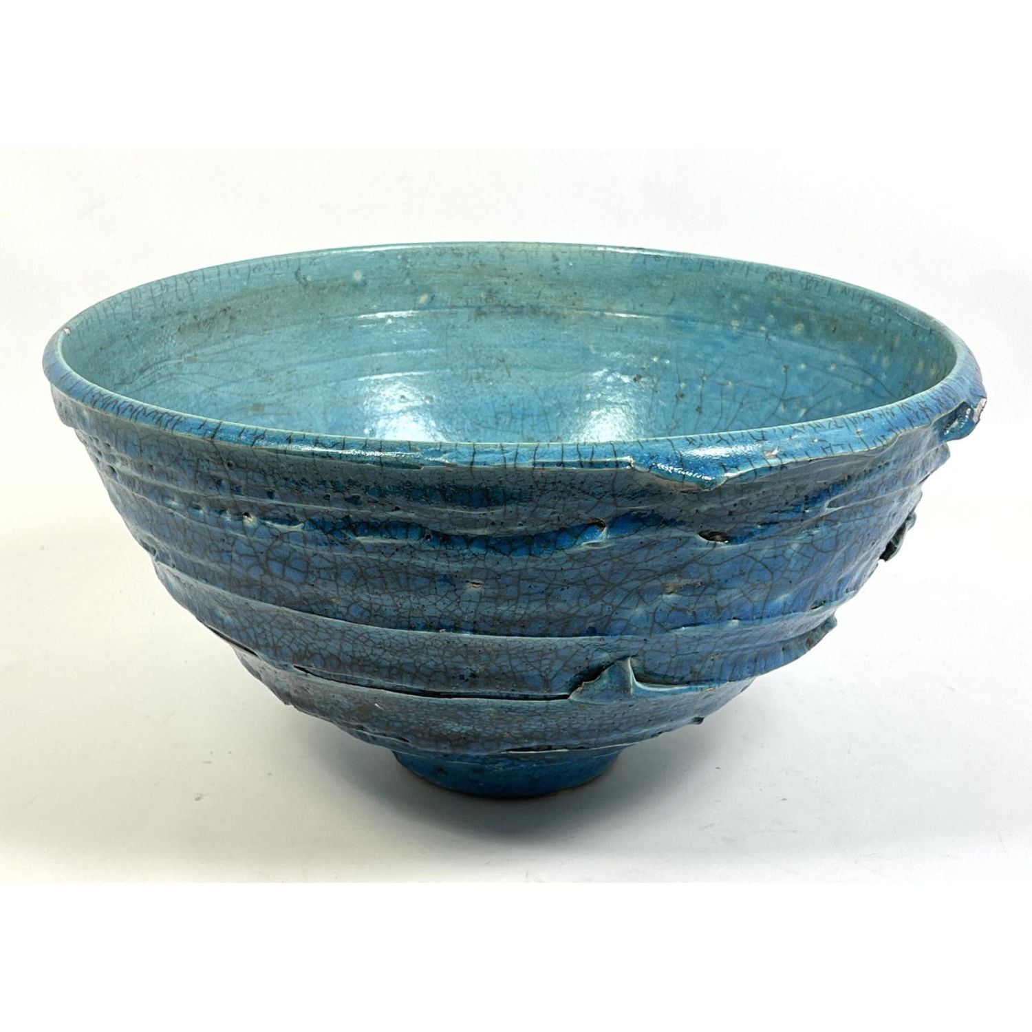 Italian Style Blue Glazed Bowl. 
