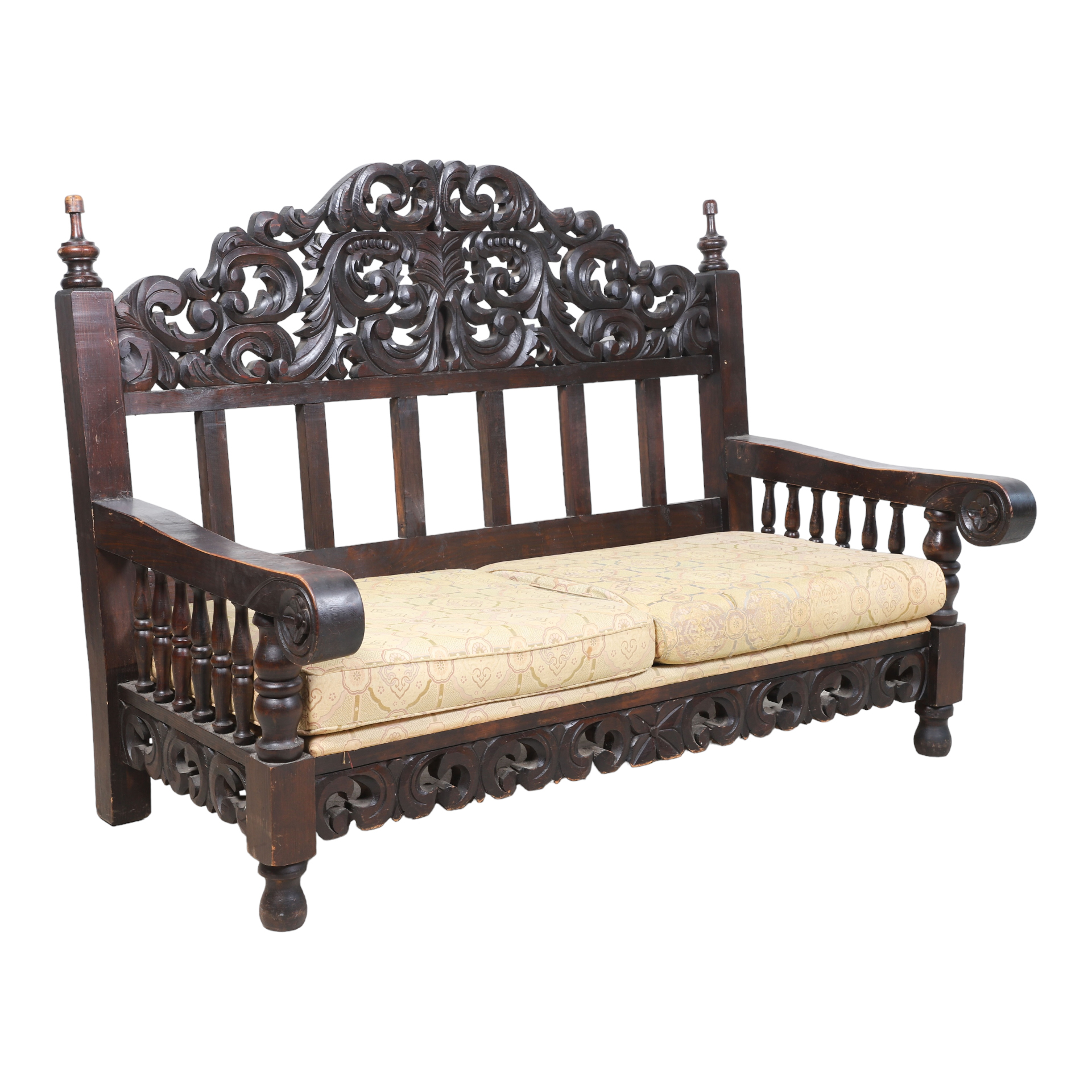 Italian style carved loveseat,