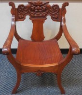 ITALIAN STYLE MAHOGANY THRONE