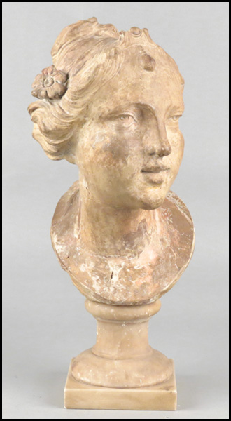ITALIAN TERRA COTTA BUST. Raised on