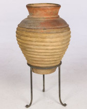 ITALIAN TERRACOTTA JAR ON STAN