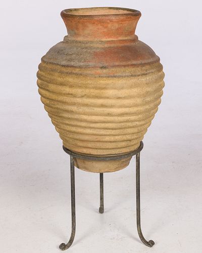 ITALIAN TERRACOTTA JAR ON