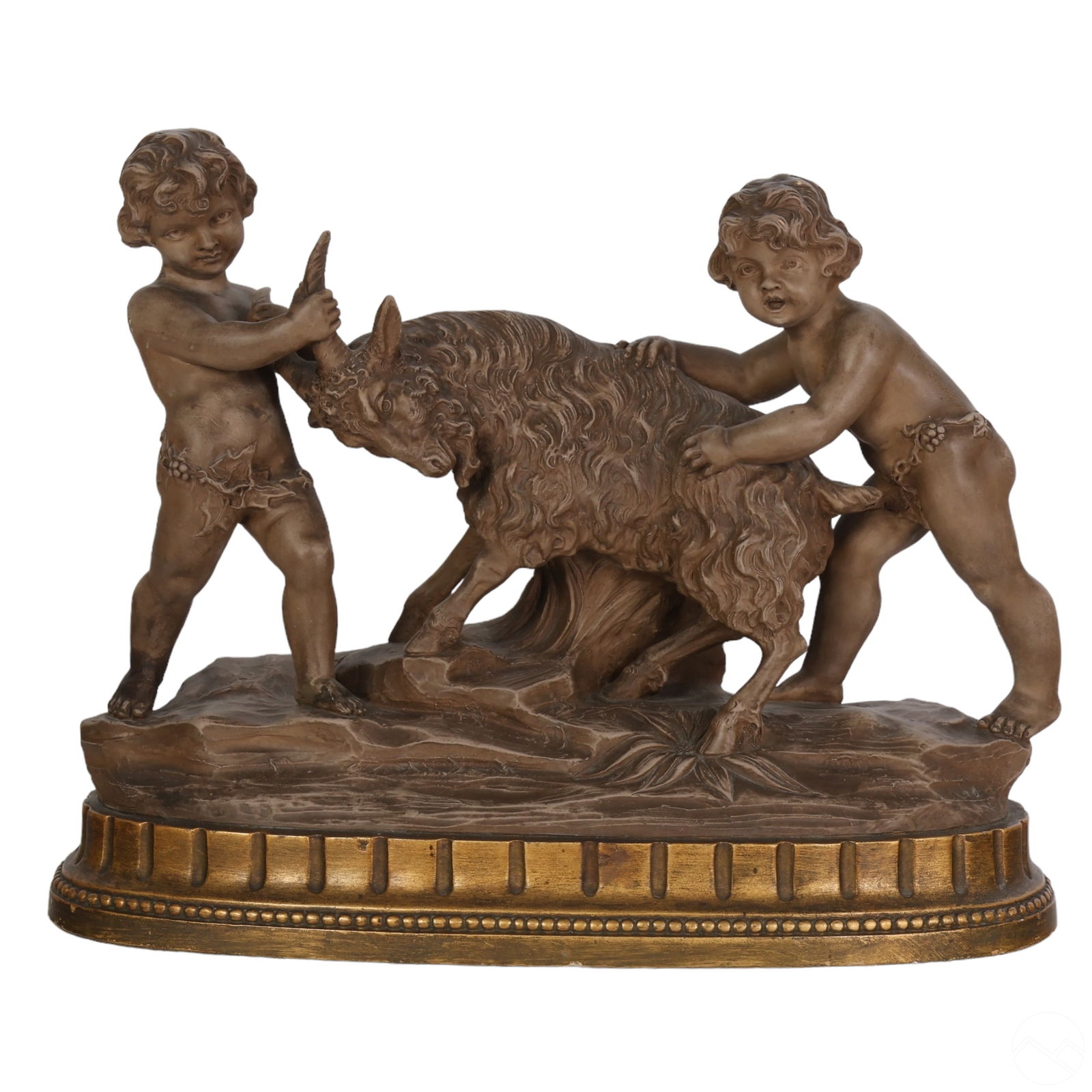 ITALIAN TERRACOTTA PUTTI AND GOAT
