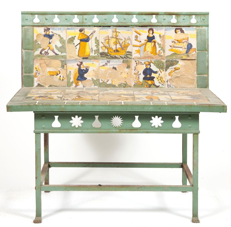 Italian Tile Garden Benchcast