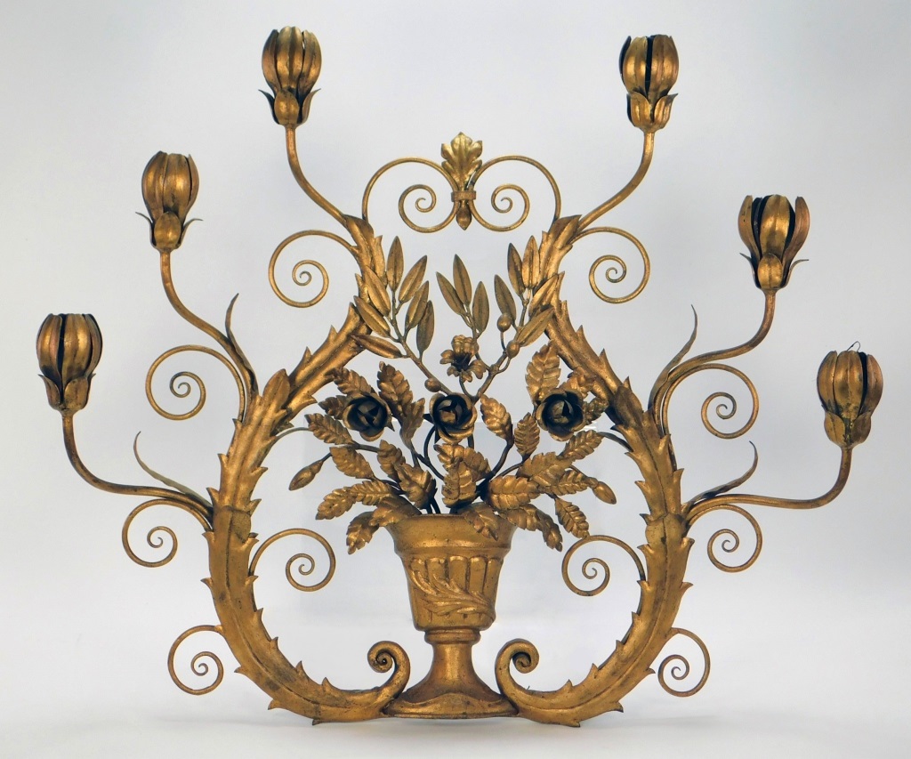ITALIAN TOLEWARE LYRE FORM WALL